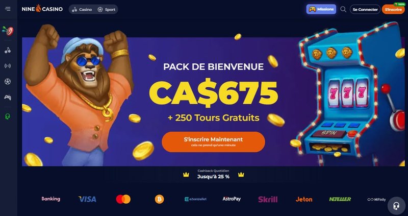 Découvrez les Offres de Bonus et les Joueurs de Nine Casino en Ligne